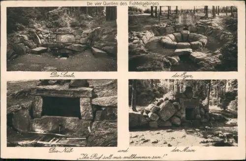 Ansichtskarte  Fichtelgebirge Quellen Saale Eger Nab Main 1918