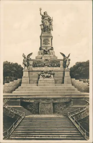 Rüdesheim (Rhein) National-Denkmal Niederwalddenkmal Fotokarte 1927