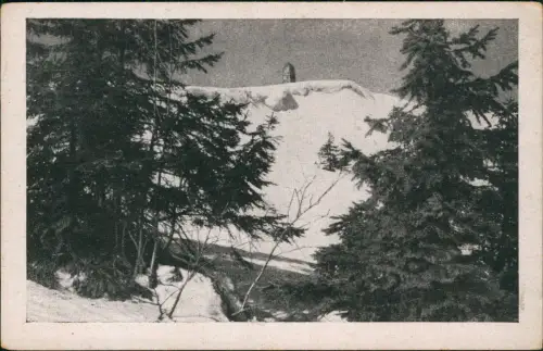.Baden-Württemberg Schneewächte Bismarckturm Schwarzwald im Winter 1952