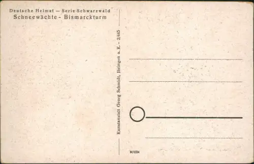 .Baden-Württemberg Schneewächte Bismarckturm Schwarzwald im Winter 1952