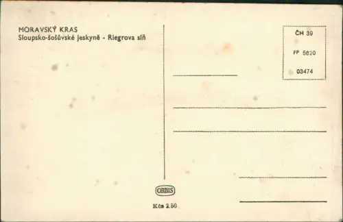 .Tschechien MORAVSKÝ KRAS Sloupsko-šošůvské jeskyně - Riegrova síň 1968