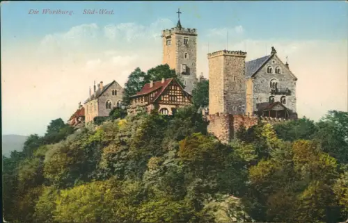 Ansichtskarte Eisenach Die Wartburg. Süd-West. 1914
