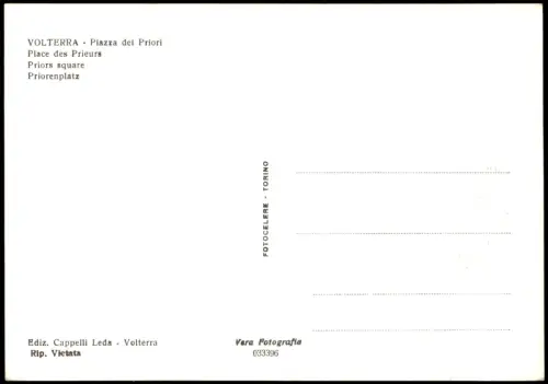 Cartolina Volterra Priorenplatz - Fotokarte Toscana 1961