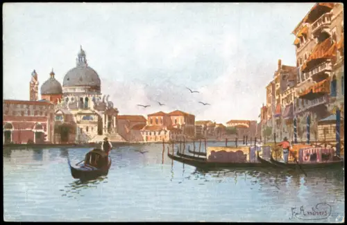 Venedig Venezia Entrata del Canal Grande. Venice Künstlerkarte 1914