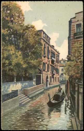 Cartolina Venedig Venezia 9. Rio di 5. Marina. Venice Künstlerkarte 1952