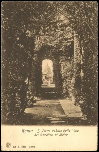 Cartolina Rom Roma S. Pietro veduto dalla Villadei Cavalieri di Malta 1924
