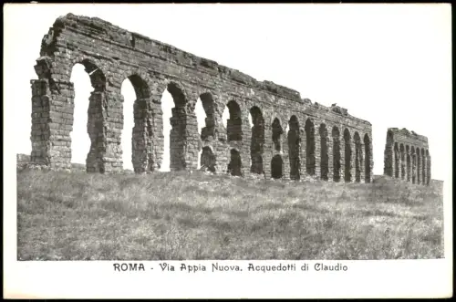Cartolina Rom Roma Via Appia Nuova. Acquedotti di Claudio 1909