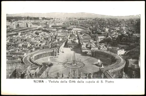 Cartolina Rom Roma Veduta della Città dalla cupola di S. Pietro 1912