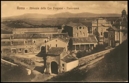 Cartolina Rom Roma Abbazia delle Tre Fontane - Panorama 1913