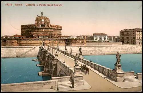 Cartolina Rom Roma Castello e Ponte Sant'Angelo 1911