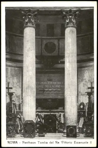 Cartolina Rom Roma Pantheon Tomba del Re Vittorio Emanuele II 1912