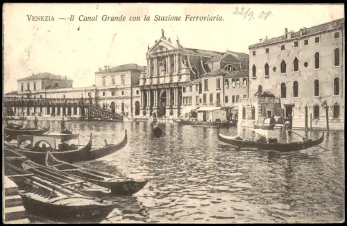 Venedig Venezia IL Canal Grande con la Stazione Ferroviaria. 1906
