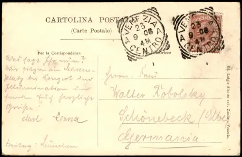 Venedig Venezia IL Canal Grande con la Stazione Ferroviaria. 1906