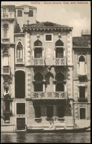 Cartolina Venedig Venezia Palazzo Contarini Fasan, datto Desdemona 1913