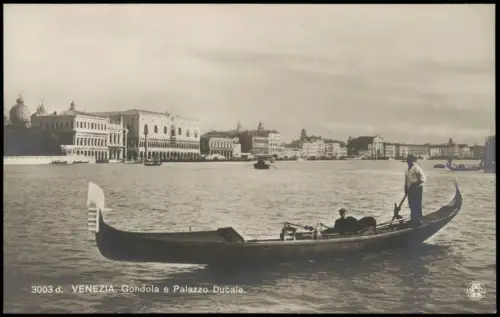Cartolina Venedig Venezia Gondola e Palazzo Ducale. Fotokarte 1912