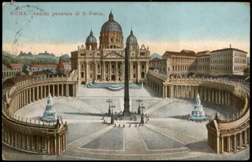 Vatikanstadt Rom Veduta generale di S. Pietro. Künstlerkarte 1912