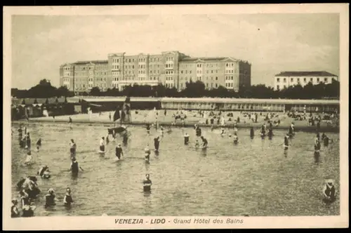 Cartolina Lido di Venezia-Venedig Venezia Grand Hôtel des Bains 1928