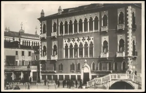 Cartolina Venedig Venezia Hotel Danieli. Fotokarte 1929