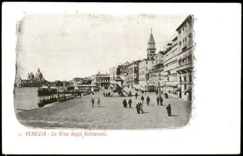 Cartolina Venedig Venezia La Riva degli Schiavoni. Venice 1913