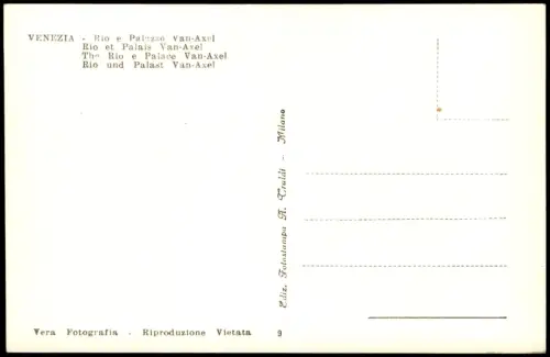Cartolina Venedig Venezia Rio e Palazzo Van-Axel 1940