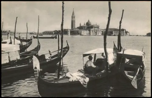 Cartolina Venedig Venezia Isola S. GiorgioIle de San Giorgio Gondeln 1928