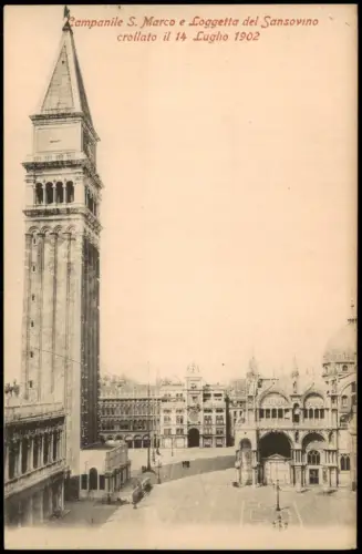 Venedig Venezia Campanile S. Marco e Loggetta del Sansovinocrollato   1902