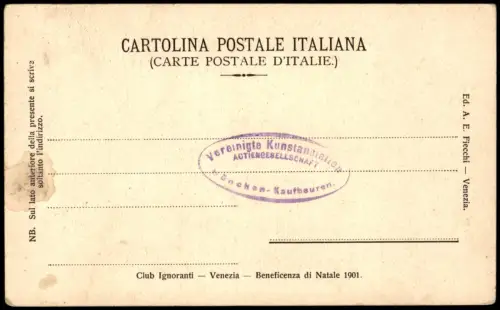 Cartolina Venedig Venezia A.S. Pietro di Castello Gondeln Typen 1901