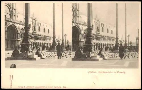 Venedig Venezia Markusdom (Basilica di San Marco) 1908 3D/Stereoskopie