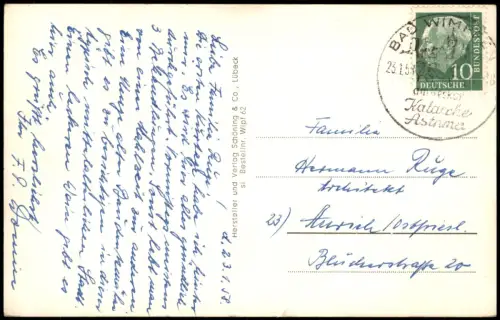 Ansichtskarte Bad Wimpfen Salzgasse, Blauer Turm, Lokal "Feyerabend" 1958