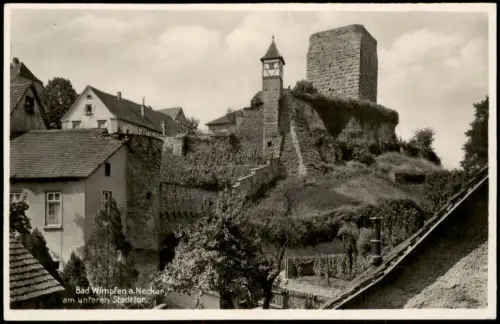 Ansichtskarte Bad Wimpfen Partie am unteren Stadttor 1940
