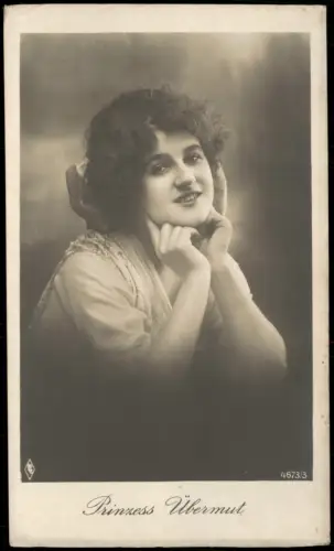 Ansichtskarte  Frauen Porträt Fotokunst "Prinzess Übermut" 1910