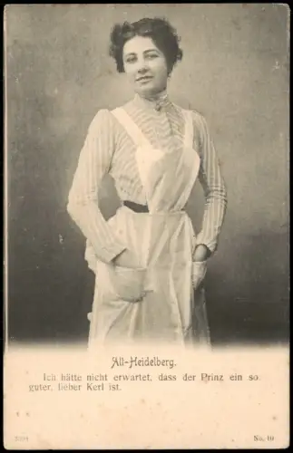 Heidelberg Alt-Heidelberg Frau in Arbeitsschürze Ich hätte nicht erwartet 1900