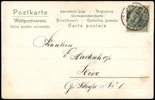 Liebeslieder Karte, Liedtext, Verliebtes Paar Romantik Liebe 1902