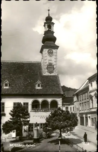 Ansichtskarte Mödling Rathaus Denkmal Standesamt Fotokarte 1961