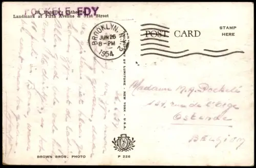 Postcard Manhattan-New York City 5th Avenue Fifth Avenue 1954