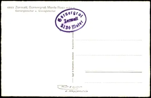 Ansichtskarte Zermatt Gornergrat Gornergletscher u. Grenzgletscher 1930