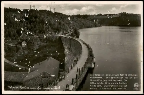 Postcard Goldentraum-Marklissa Złotniki Lubańskie Leśna Talsperre 1942