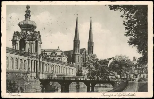 Innere Altstadt-Dresden Sophienkirche Zwinger Straßenpartie 1938