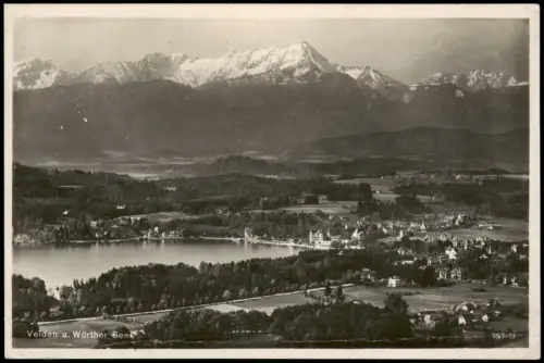 Velden am Wörther See Vrba na Koroškem Blick auf den Ort mit Bergpanorama 1929