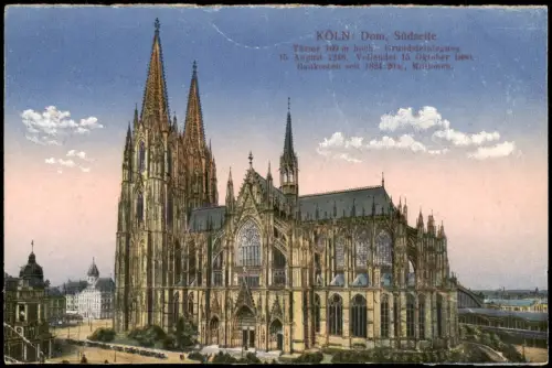 Ansichtskarte Köln Kölner Dom - Südseite 1914