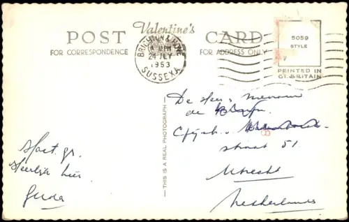 Postcard Worthing The Lido Autos Menschen 1953