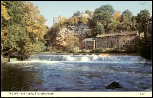 Postcard Knaresborough The Weir and Castle 1968