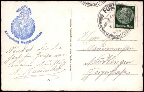 Hohenschwangau-Schwangau Panorama mit Alpen von der Jugend aus gesehen 1936