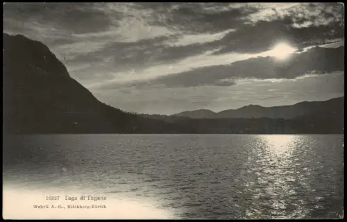 Ansichtskarte Lugano Lago di Lugano bei Mondschein Stimmungsbild 1910