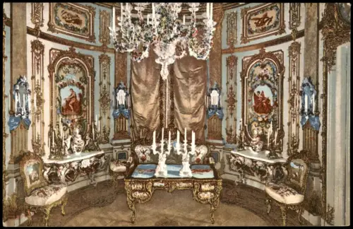 Ansichtskarte Chiemsee Herrenchiemsee Schloss Porzellanzimmer 1914