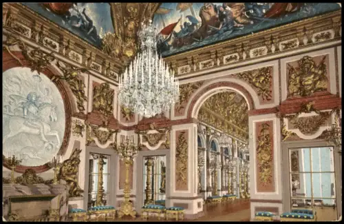 Ansichtskarte Chiemsee Herrenchiemsee Schloss Saal des Krieges 1914