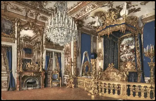 Ansichtskarte Chiemsee Kgl. Schloss Herrenchiemsee Schlafzimmer 1910