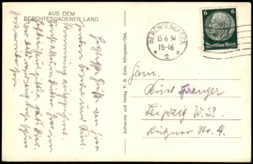 Ansichtskarte Berchtesgaden Umland-Ansicht Alpen Die Watzmann-Gruppe 1934