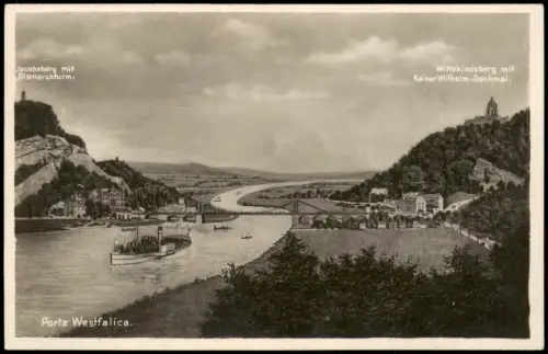 Ansichtskarte Porta Westfalica Porta Westfalica Künstlerkarte Jacobsberg 1939