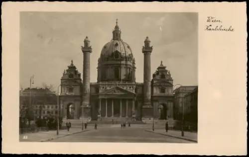 Ansichtskarte Wien Karlskirche - Fotokarte 1939